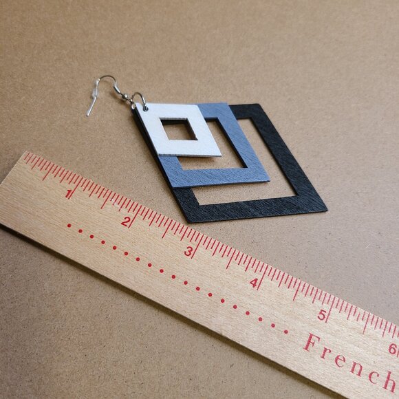 Geo Dangle Earrings - Picture 4 of 5